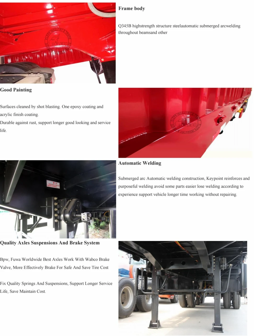 Trailer Manufacturer Drop Side Cargo Transport Semi Truck Trailer