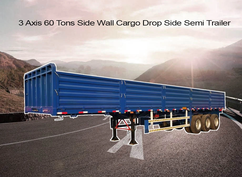 40FT Drop Side Wall Sidewall Board Bulk Fence Stake Van Curtain Box Drop Dump Tipper Transport Flatbed Container Heavy Cargo Truck Semi Trailer for Sale