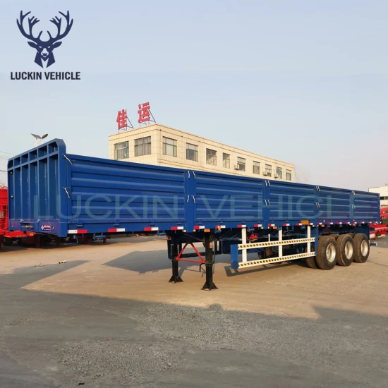 40FT Drop Side Wall Sidewall Board Bulk Fence Stake Van Curtain Box Drop Dump Tipper Transport Flatbed Container Heavy Cargo Truck Semi Trailer for Sale