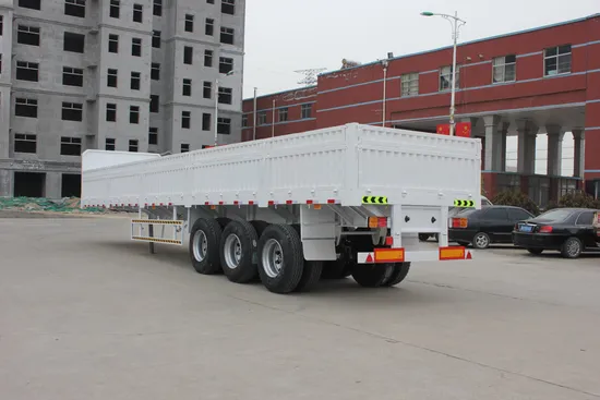 3 Axles 50tons Sidewall Detachable Flatbed Transport Container Truck Semi Trailer