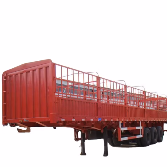 3 Axle 4 Axle Drop Side Board Sidewall Trailer with Enclosed Side Wall Cargo Container Transport Semi Trailer