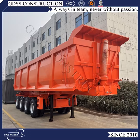 Aggregate 45cbm 80 Tons 4 Axles U-Shape Dump Truck Trailers /Tipper Semi Trailer